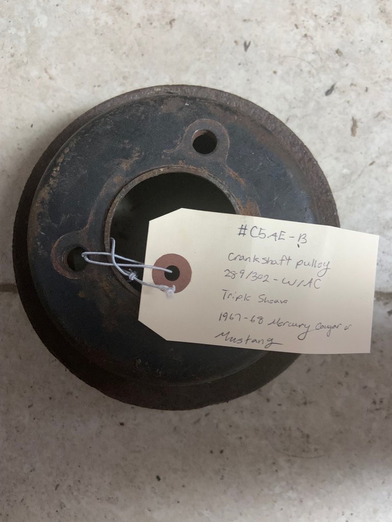 crankshaft pulley 289/302 - w/AC triple sheave 1967-68 cougar or mustang
