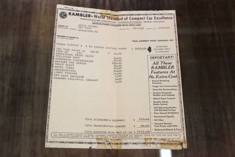 For Sale 1962 AMC Rambler