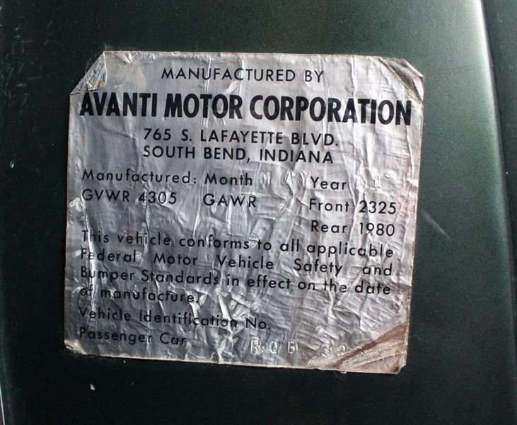 For Sale 1981 Avanti Avanti II