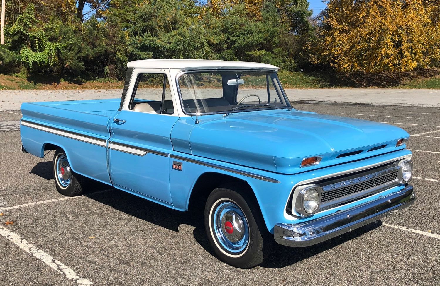 thumbnail interactive-video image 1 of Pair Chrome Headlight Bezels For 1964-1966 Chevrolet C10 Pickup – New Aftermarket 1 of 4
