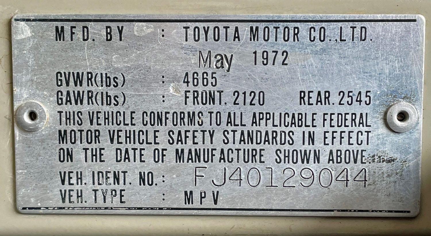 1972 Toyota Land Cruiser