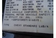 For Sale 1996 Chevrolet Chevy Van