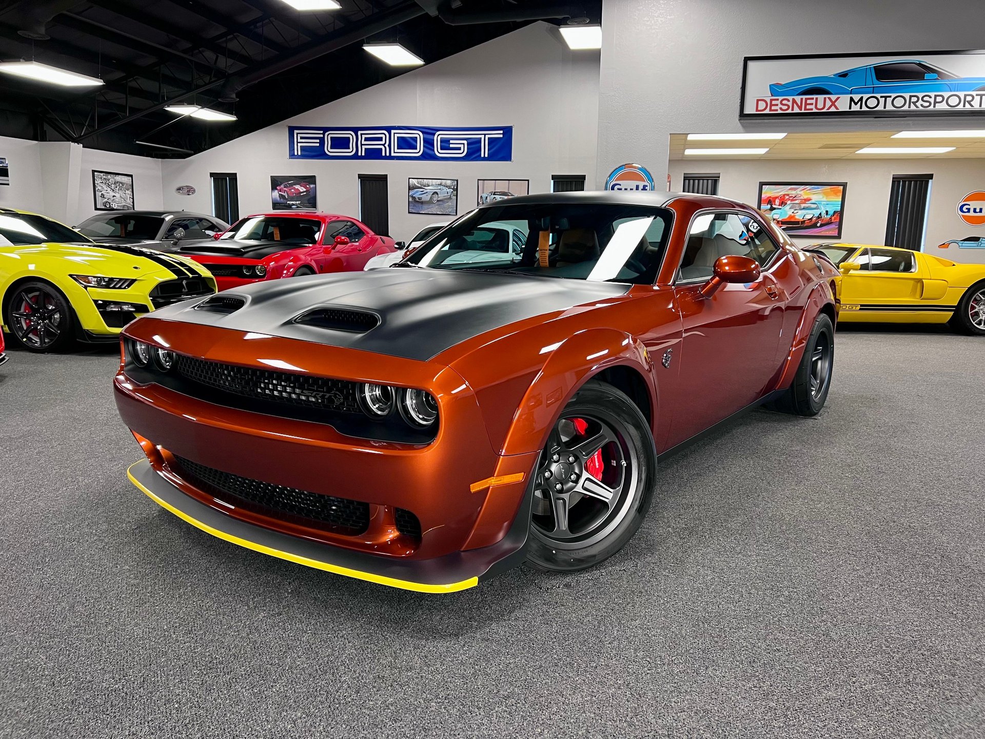 Glossy Black & Red Front Bumper Lip Splitter Kit For Dodge Challenger SRT (2012-2022)