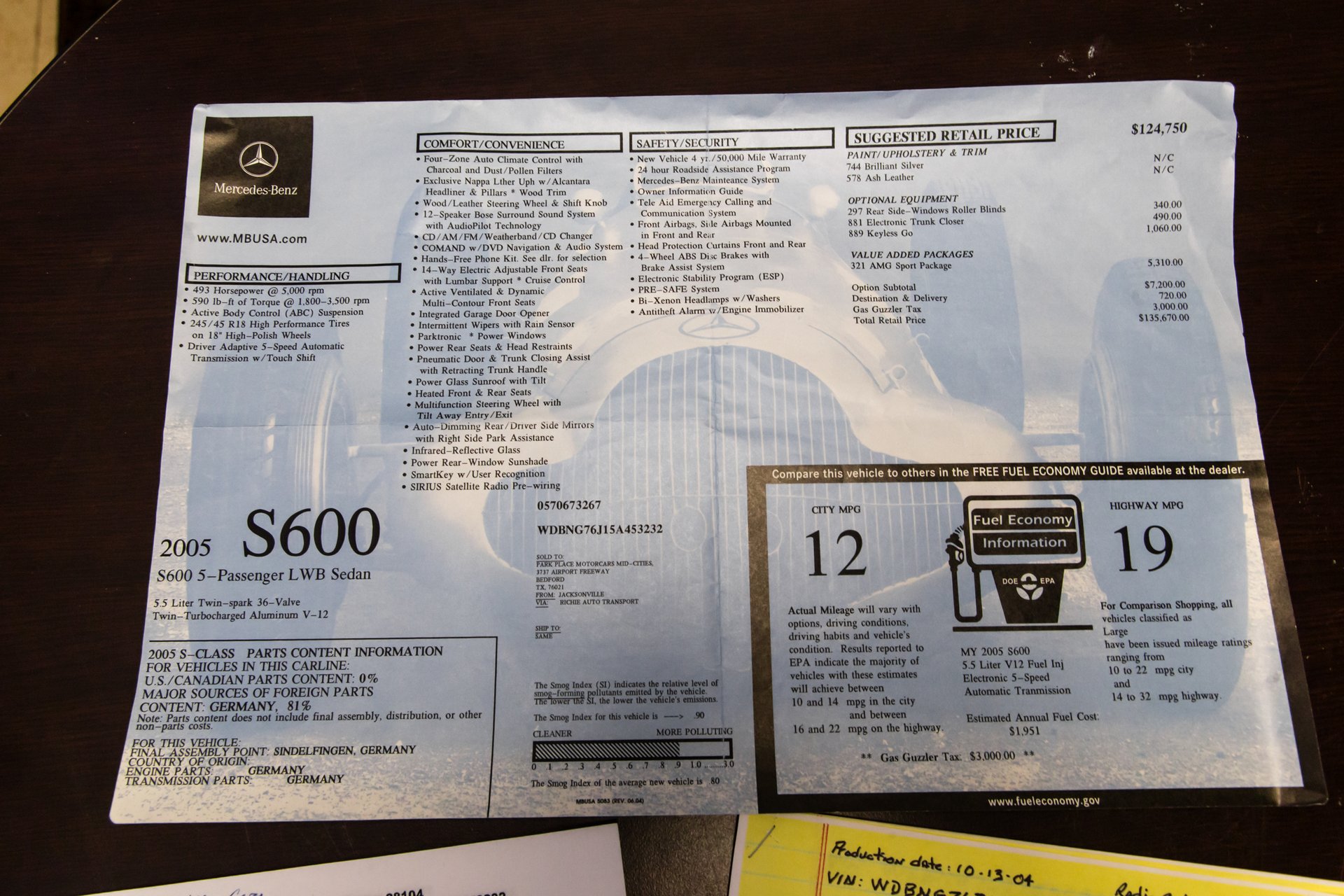 For Sale 2005 Mercedes-Benz S600