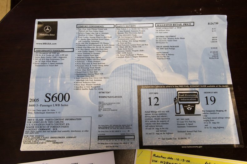 For Sale 2005 Mercedes-Benz S600