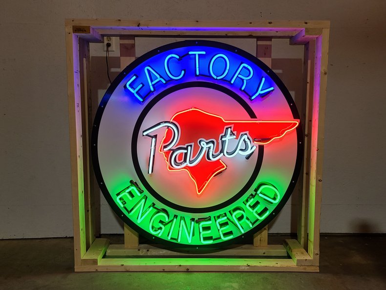 Custom Made Pontiac Parts Tin Neon Sign | GAA Classic Cars