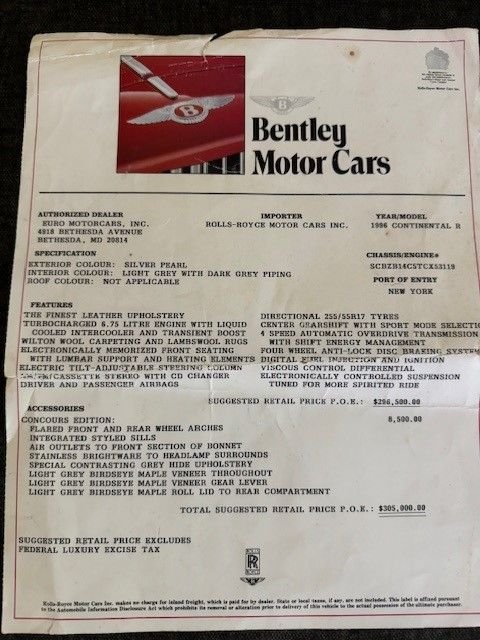 1996 Bentley Continental 31