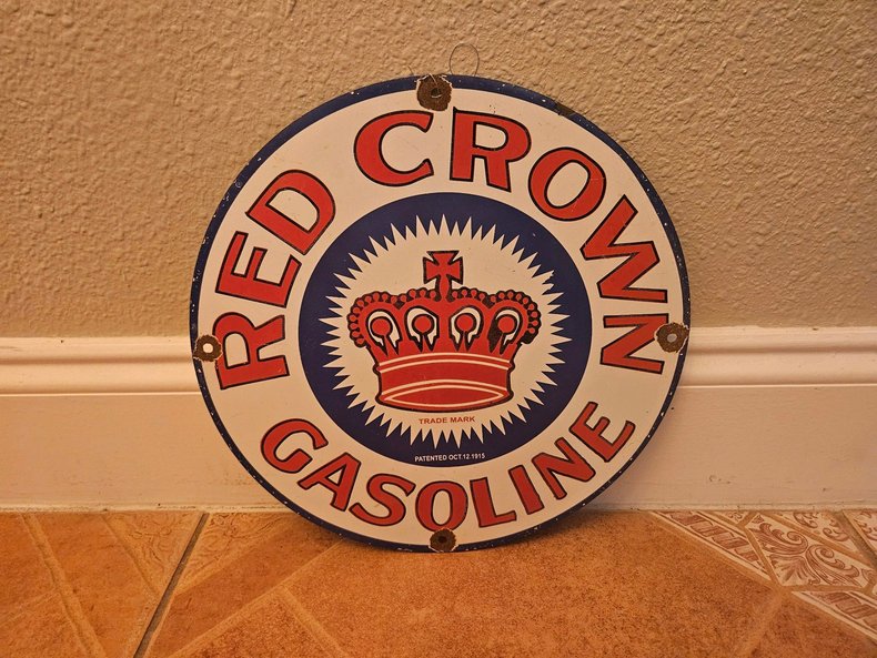 Red Crown Gasoline Porcelain Sign | GAA Classic Cars