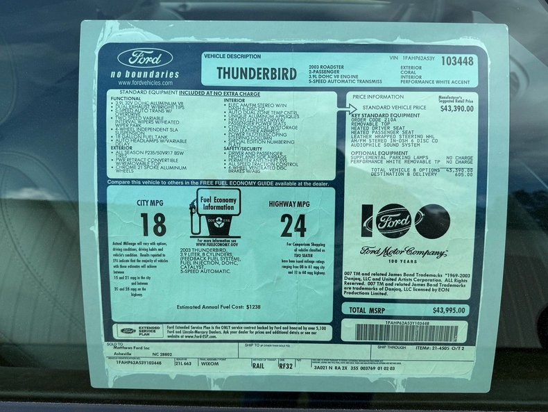 2003 Ford Thunderbird 8