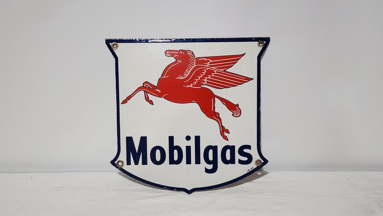 Original Mobilgas Porcelain Gas Pump Plate | GAA Classic Cars