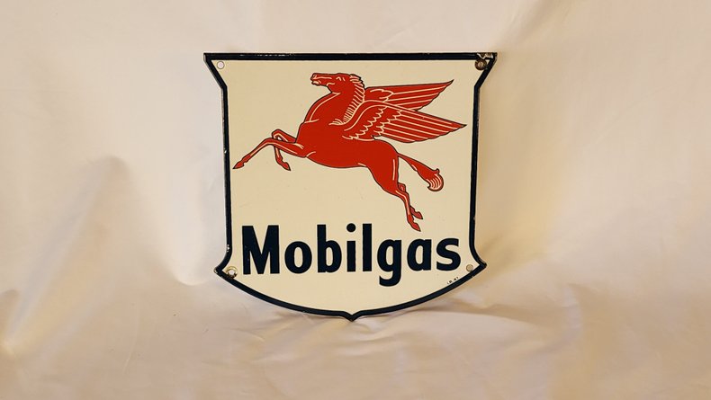 Original Mobilgas Porcelain Gas Pump Plate | GAA Classic Cars