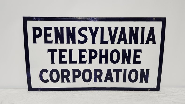 Original Pennsylvania Telephone Porcelain Sign | GAA Classic Cars