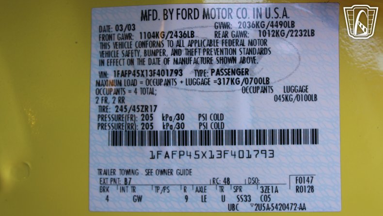 2003 Ford Mustang GT 140