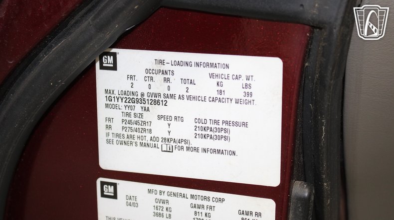 2003 Chevrolet Corvette 126