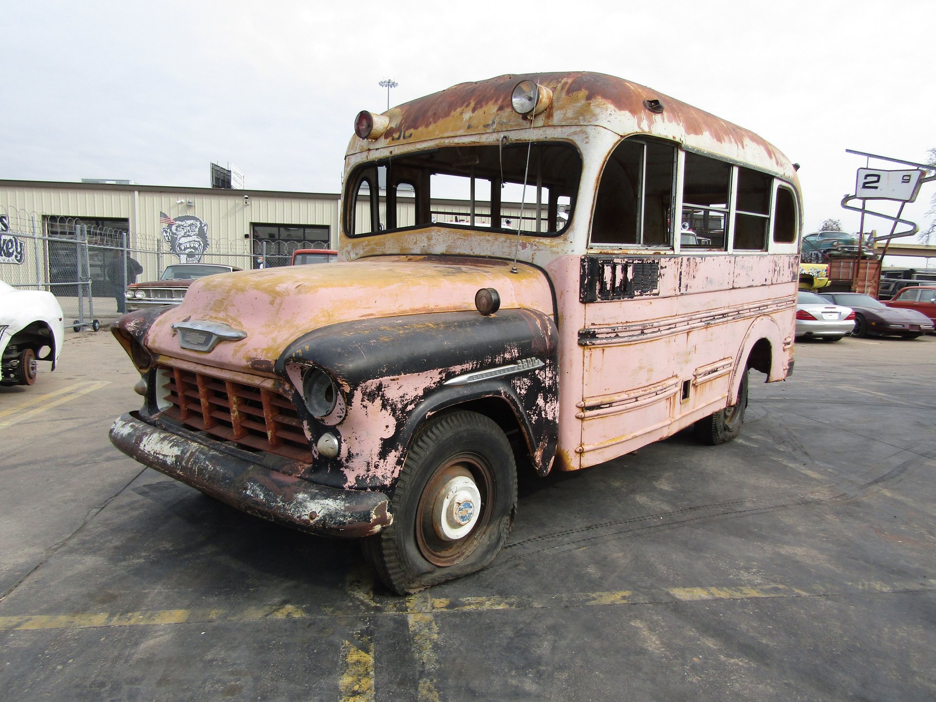 1955 chevrolet short school bus