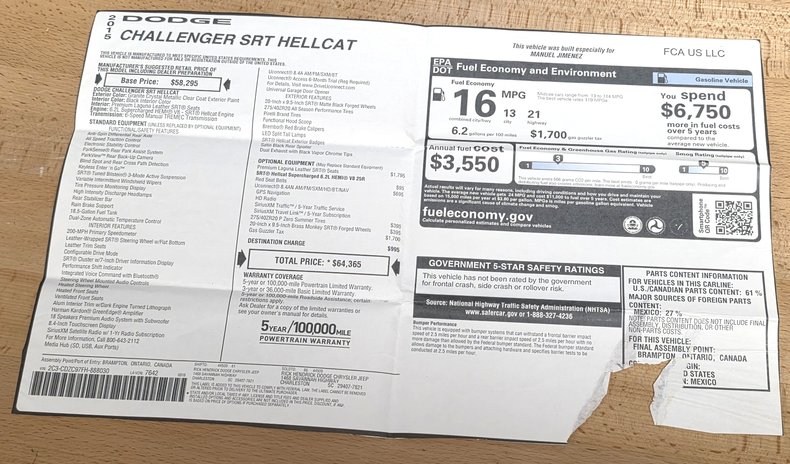 For Sale 2015 Dodge Challenger SRT Hellcat