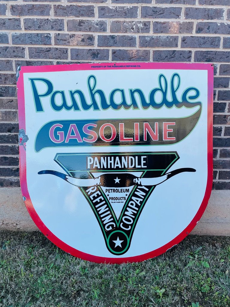 Porcelain Sign Panhandle Gasoline Refining Company | Dan Kruse Classics