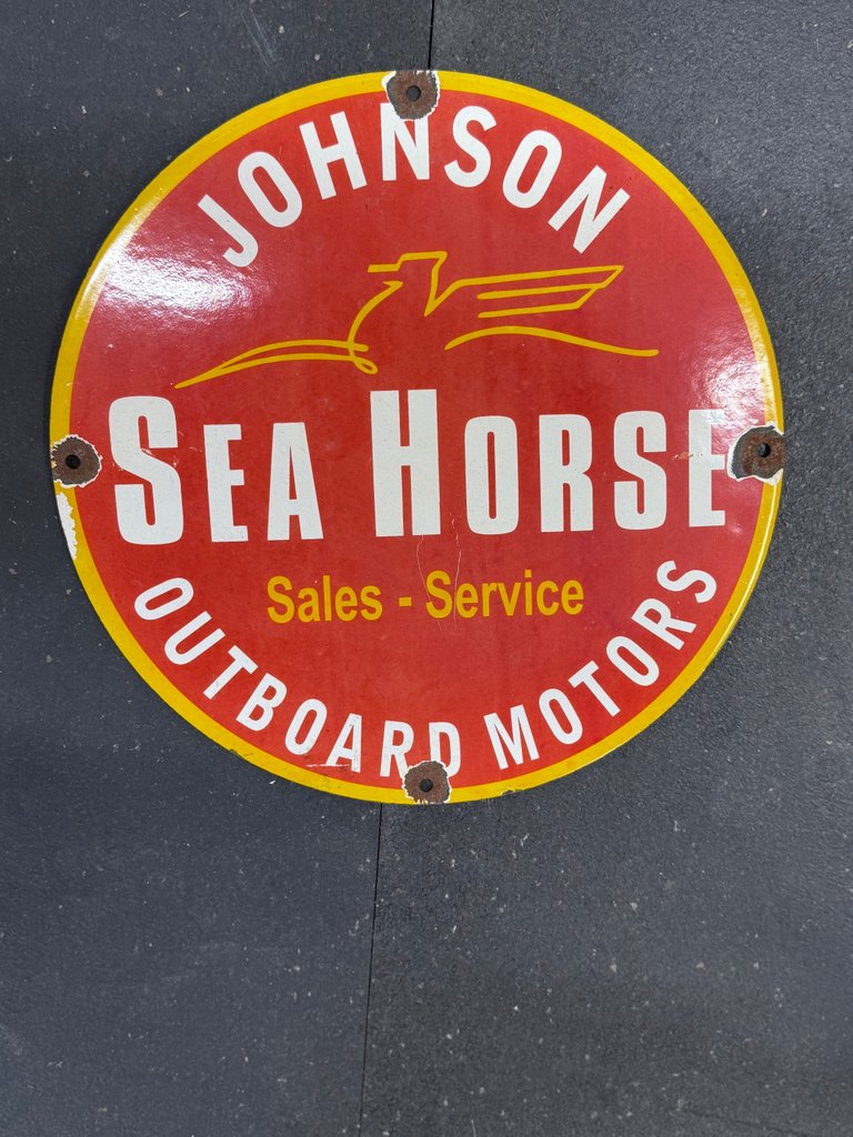 Porcelain Sign Johnson Seahorse | Dan Kruse Classics
