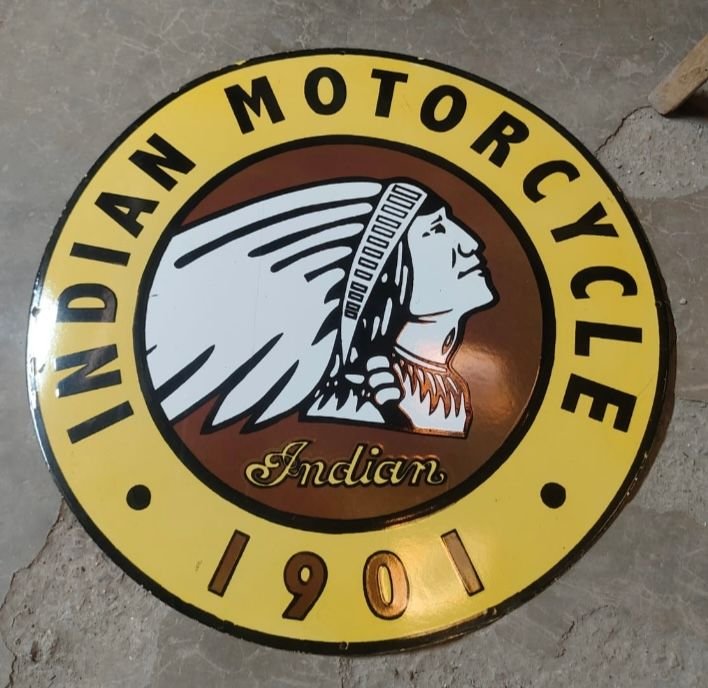 Porcelain sign indian motorcycle 1901