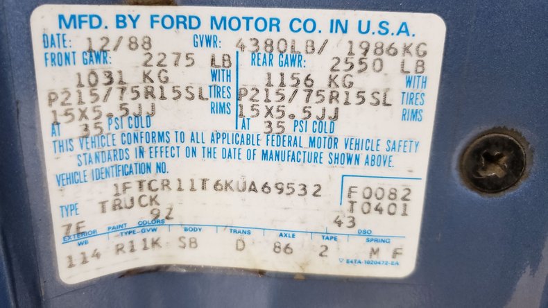 1989 Ford Ranger 60