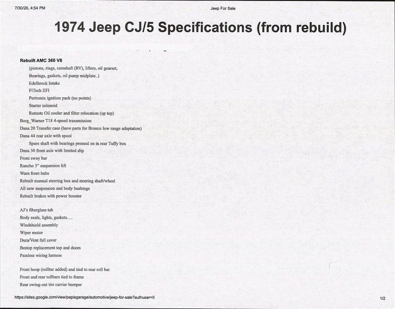 1974 Jeep CJ5 360 4X4 137
