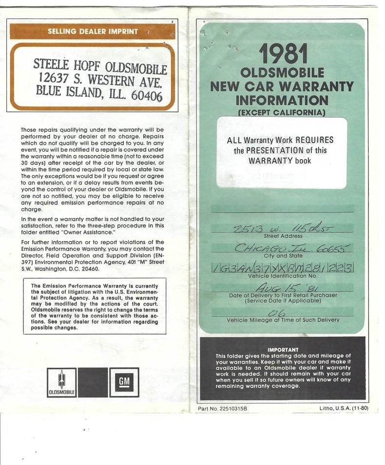 1981 oldsmobile delta 88