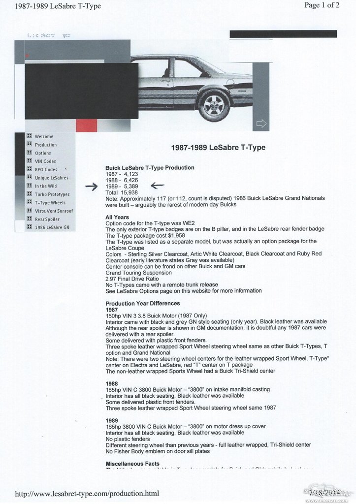 1989 buick lesabre t type