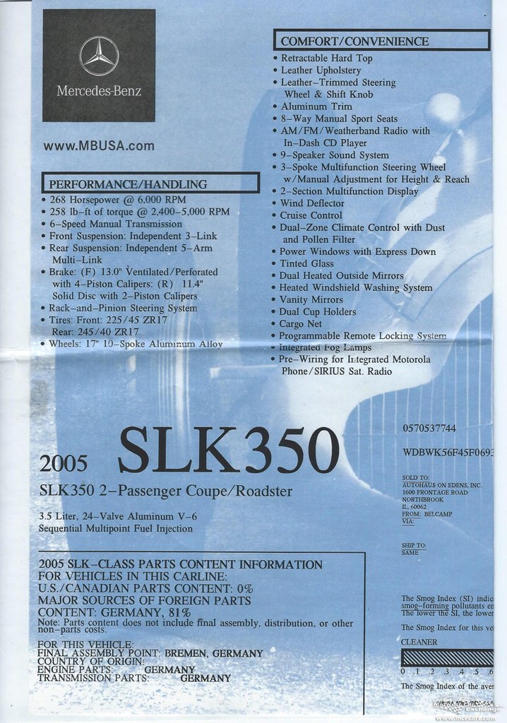 2005 mercedes benz slk 350