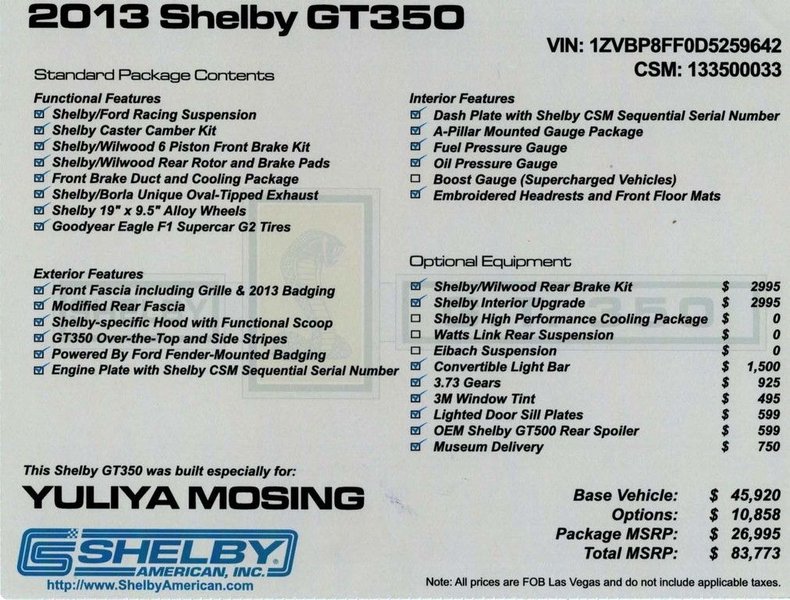 For Sale 2013 Ford Shelby GT350