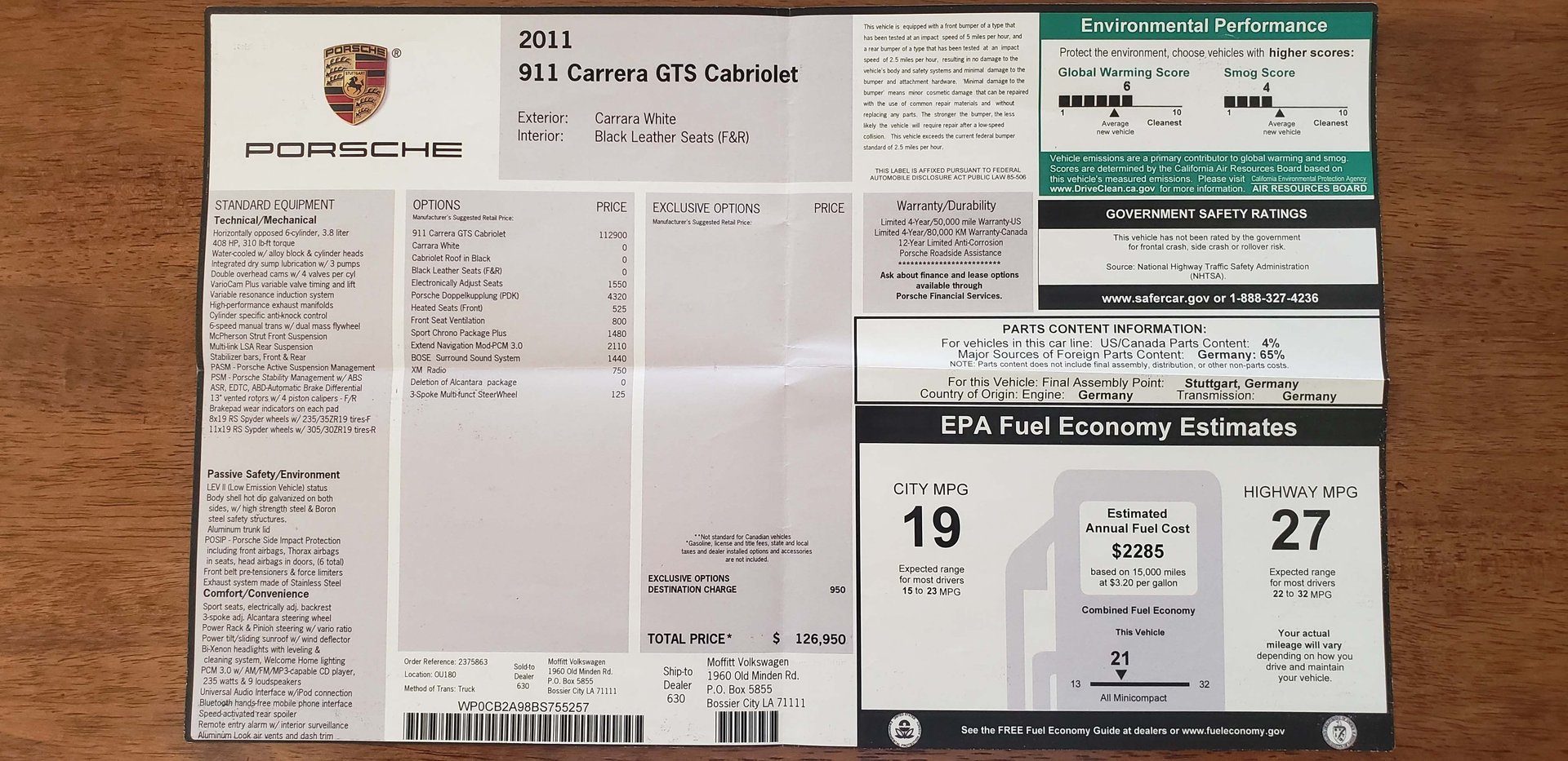 For Sale 2011 Porsche 911