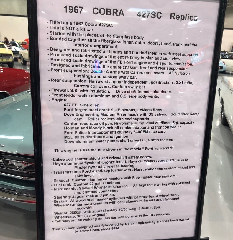 For Sale 1967 Cobra 427