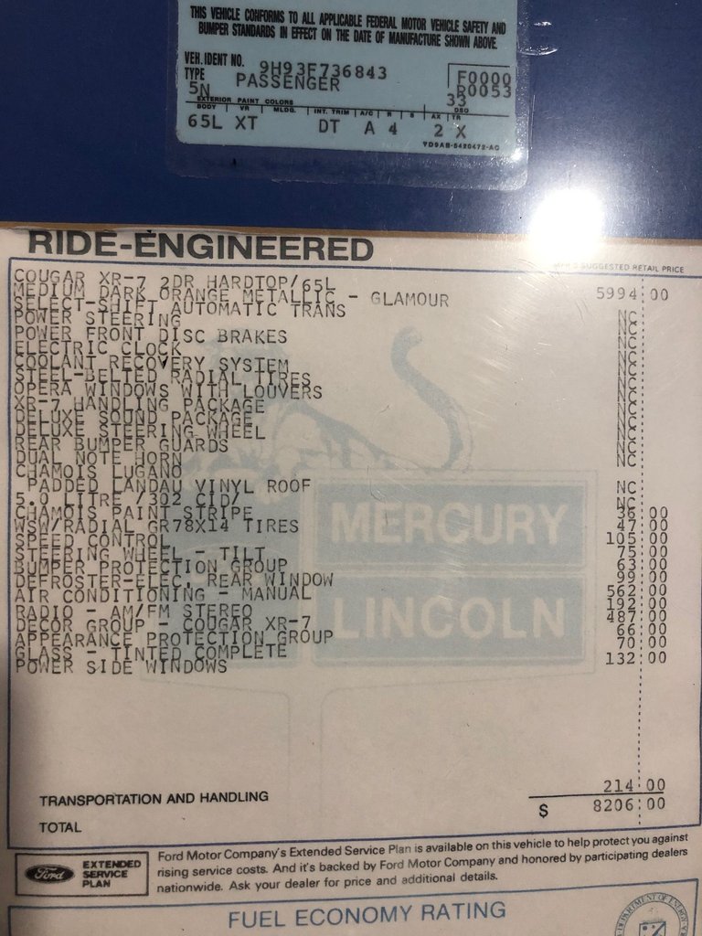 For Sale 1979 Mercury Cougar