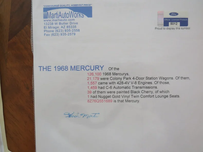 For Sale 1968 Mercury Colony Park
