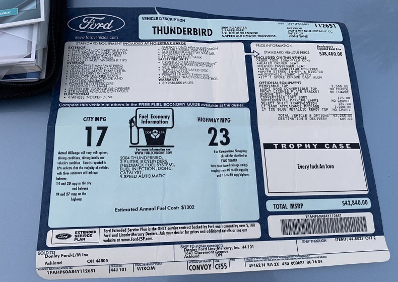 For Sale 2004 Ford Thunderbird