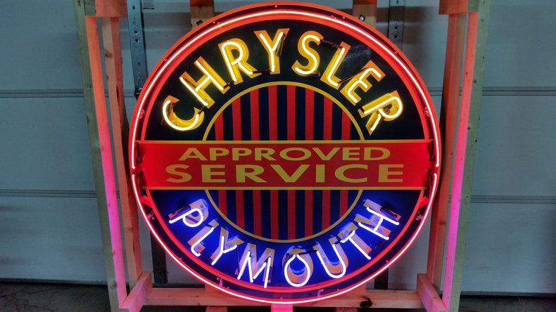  Chrysler Plymouth Tin Neon Sign