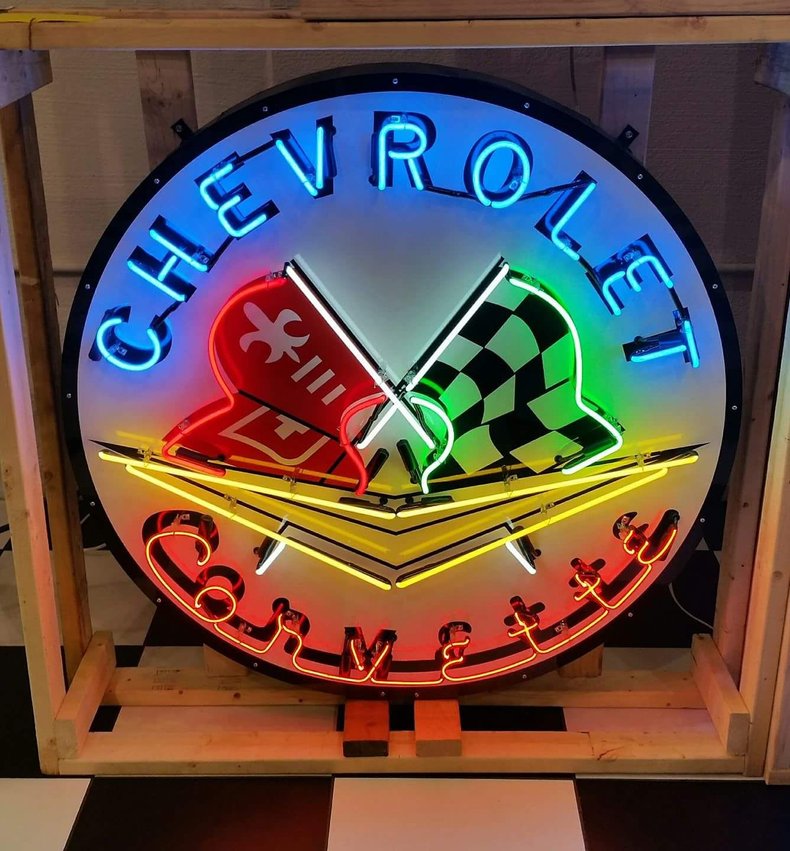  Chevrolet Corvette Tin Neon Sign