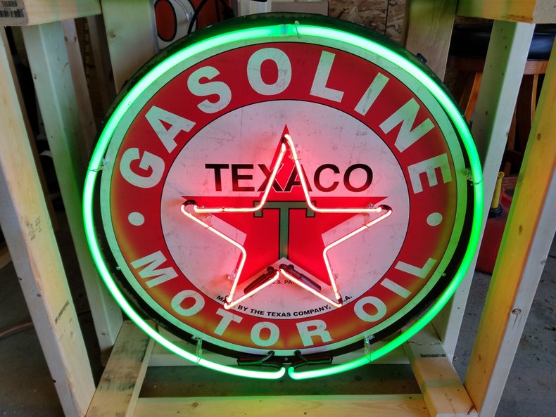  Texaco Tin Neon Sign