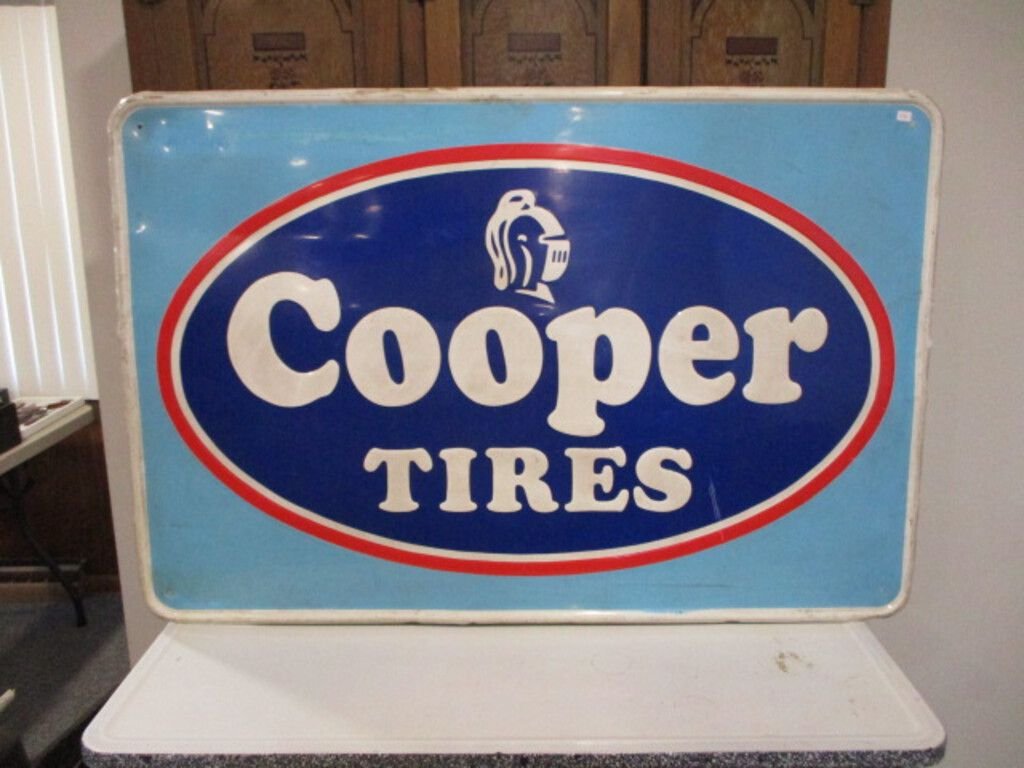 Cooper tin tire sign