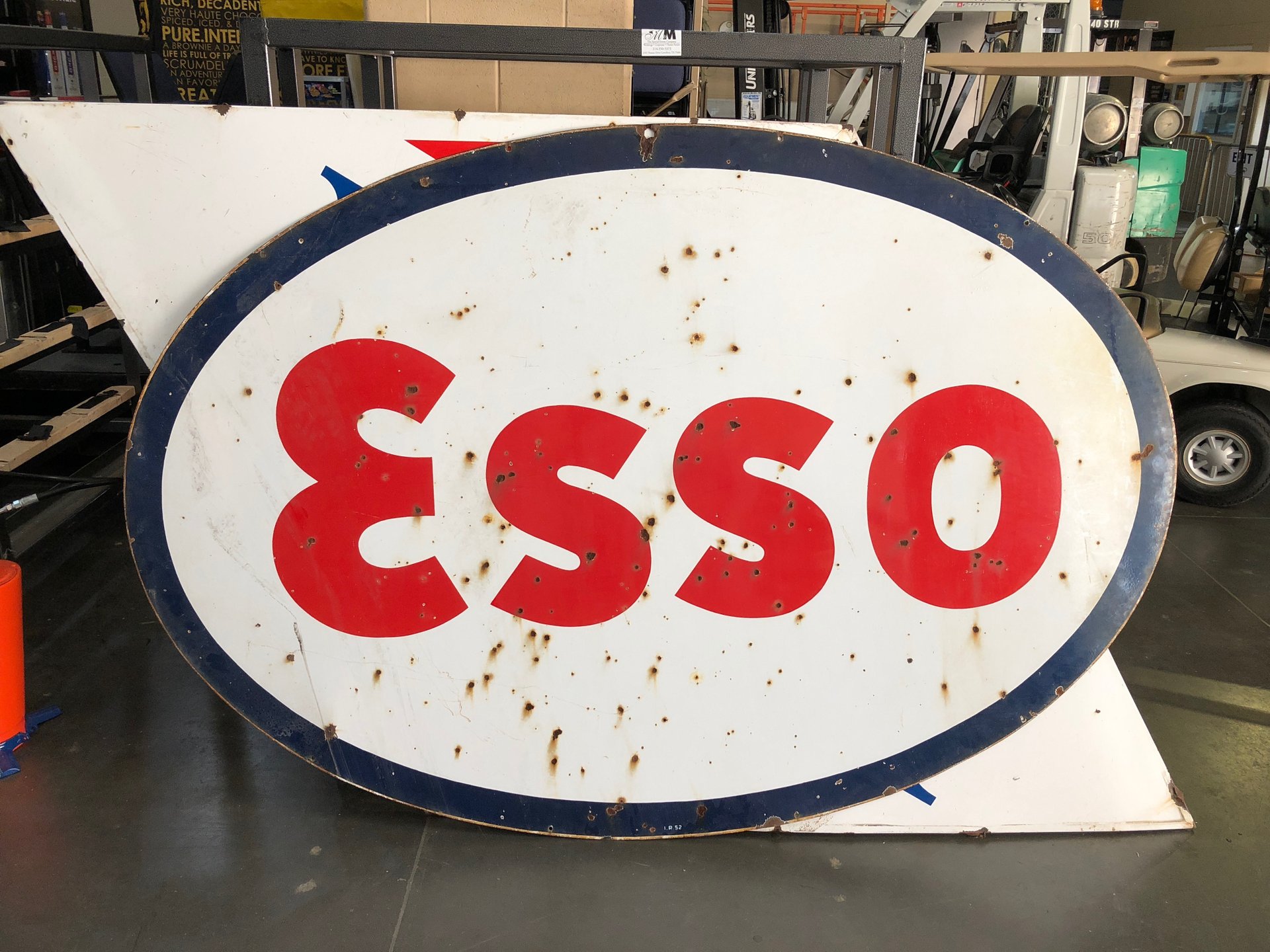 1952 esso double sided sign original