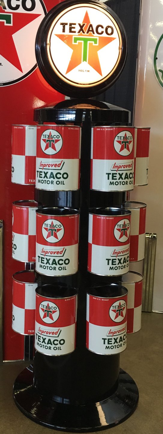 Texaco oil can rack