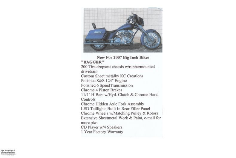 For Sale 2007 Big Inch Bikes Custom Bagger