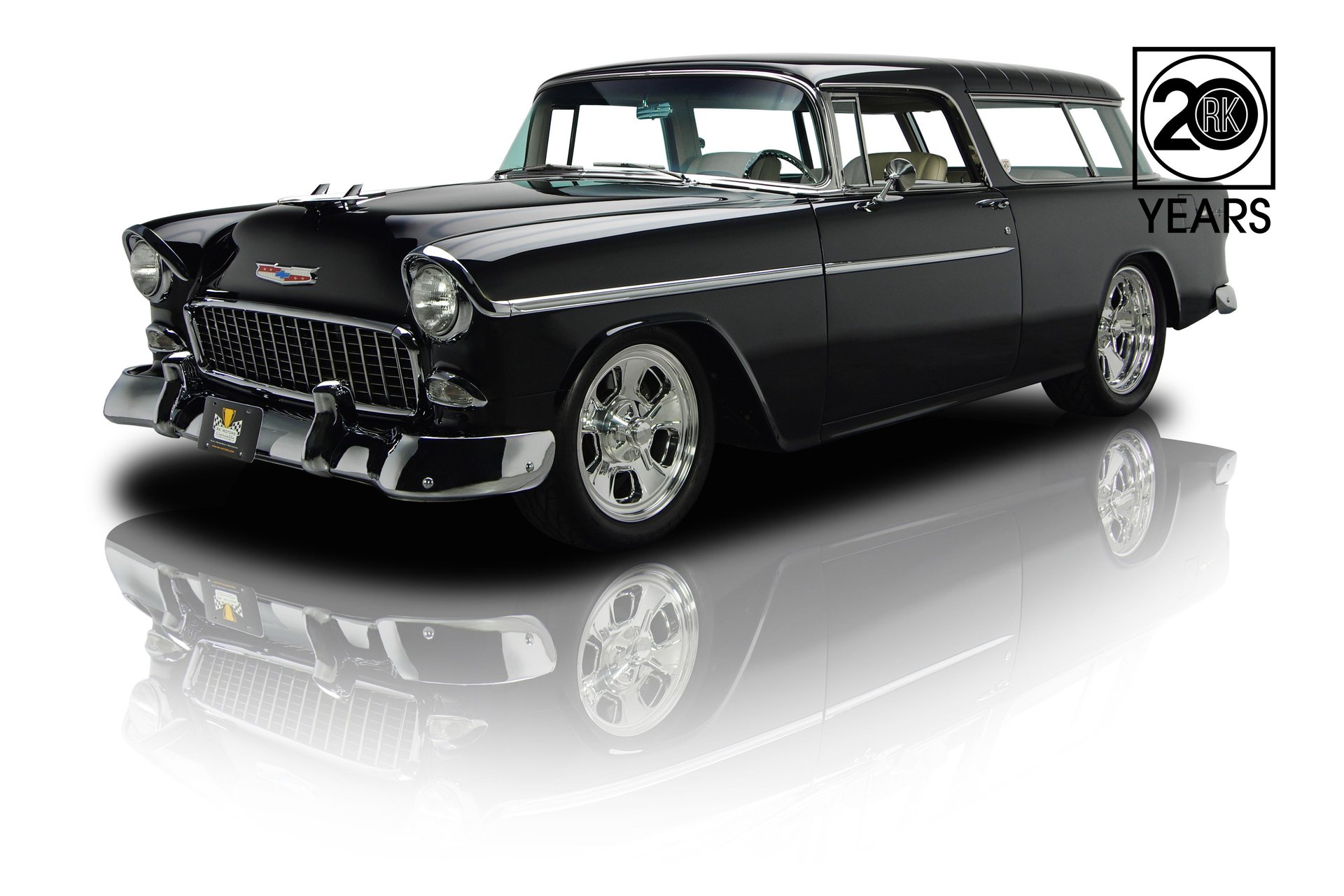 thumbnail interactive-video image 1 of Pair Of 1955 Chevy Taillight Bezels – New Chrome & Plastic For Bel Air, 210, 150, Nomad 1 of 5