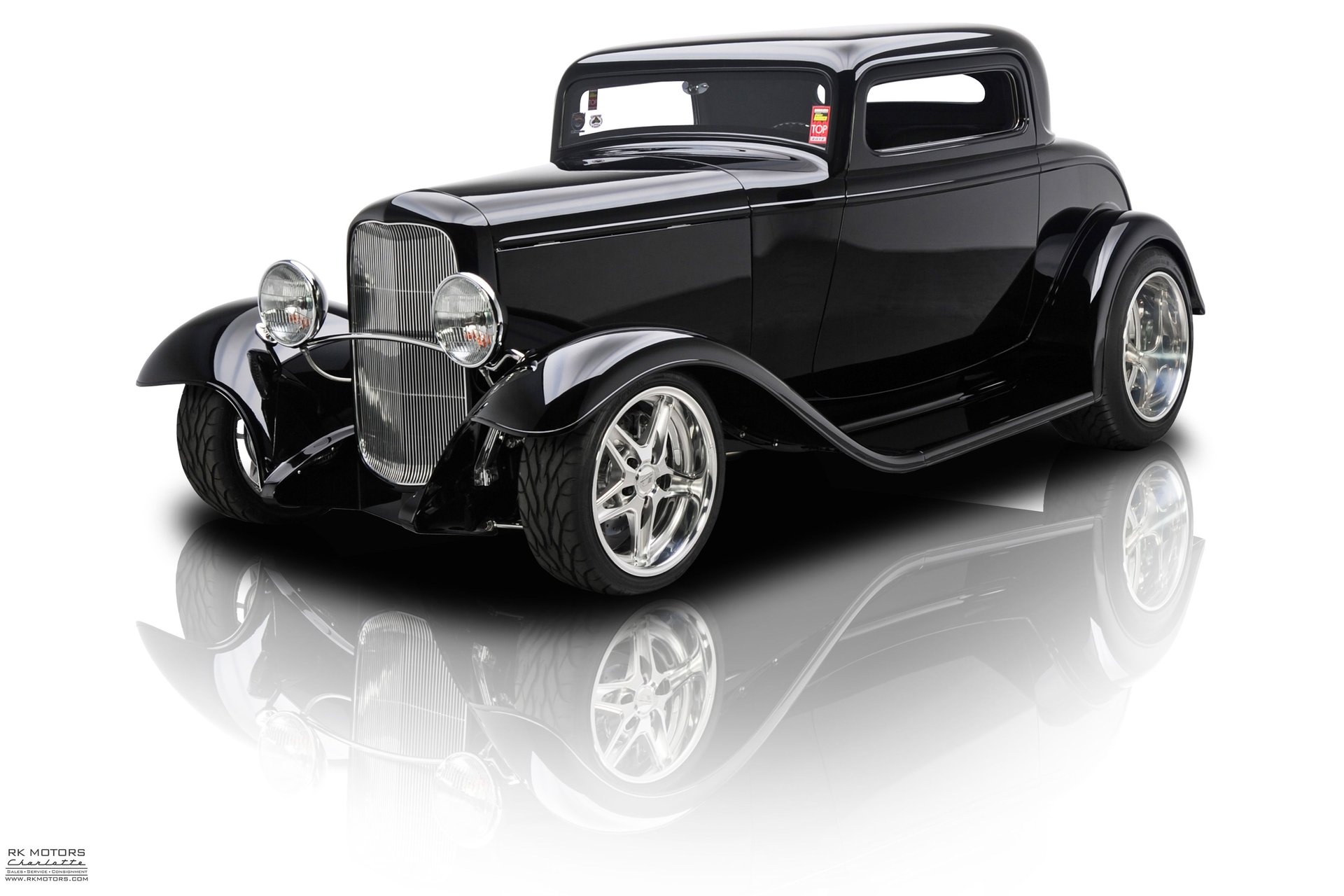 1932 Ford Coupe Hot Rod in Black New Metal Sign Fully Restored 