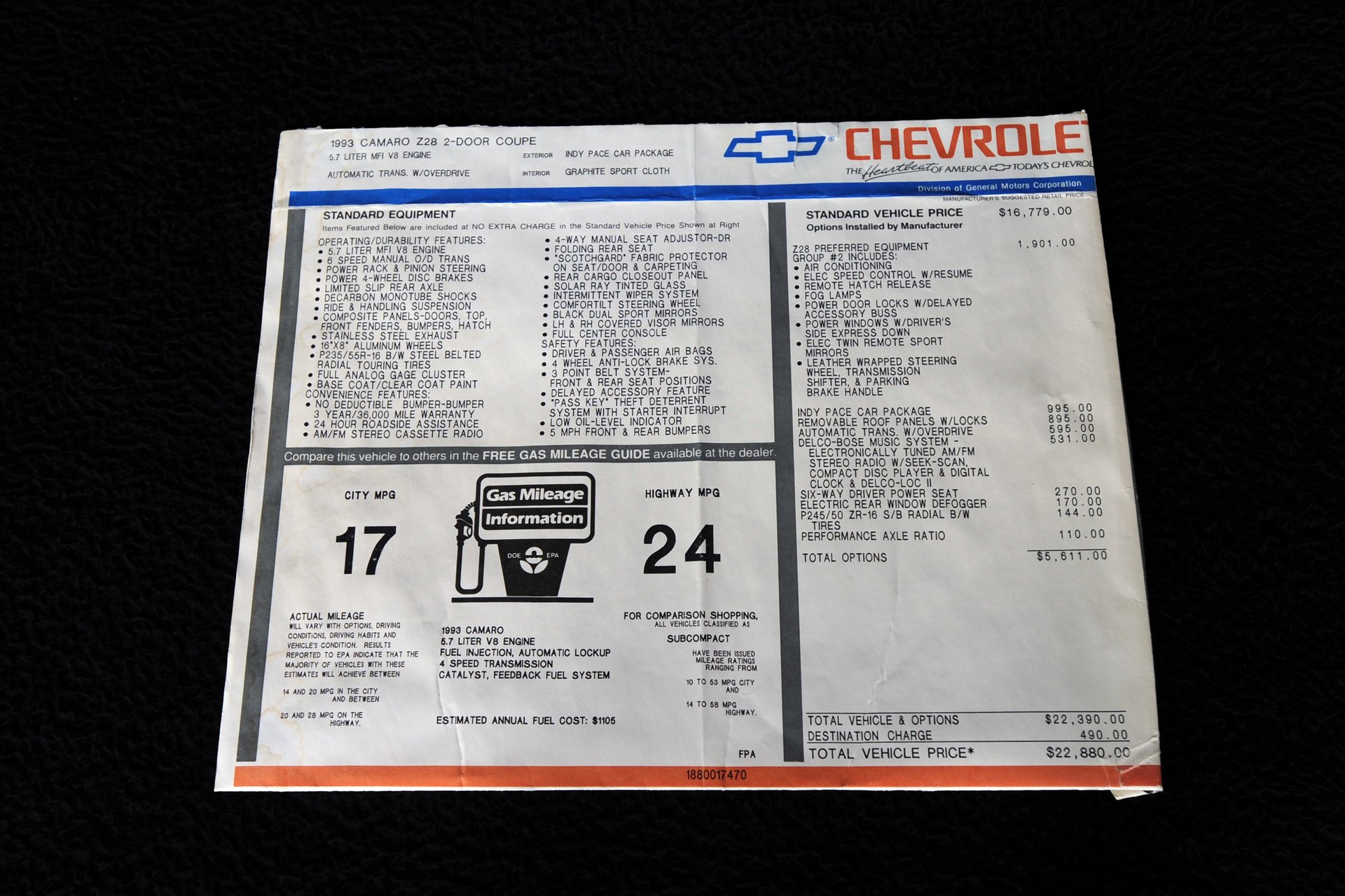 For Sale 1993 Chevrolet Camaro