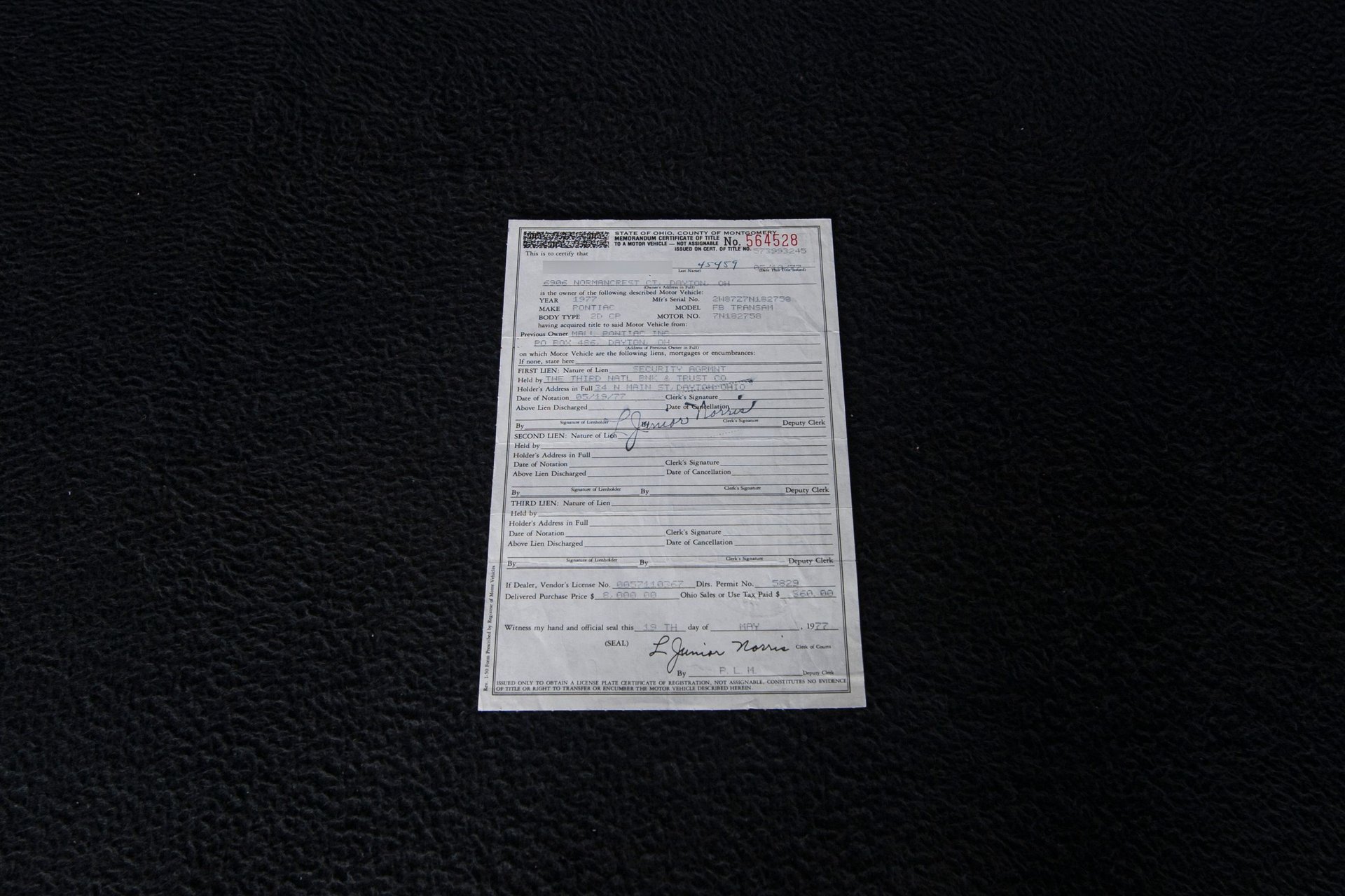 For Sale 1977 Pontiac Firebird