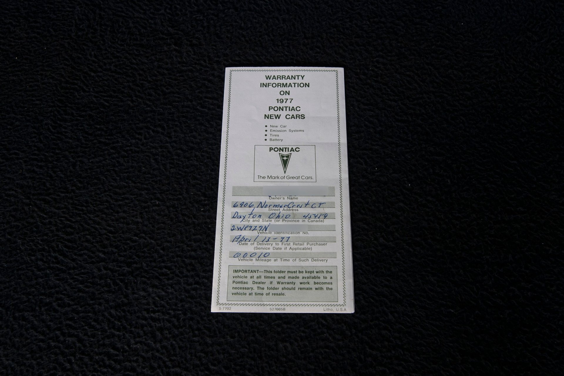 For Sale 1977 Pontiac Firebird
