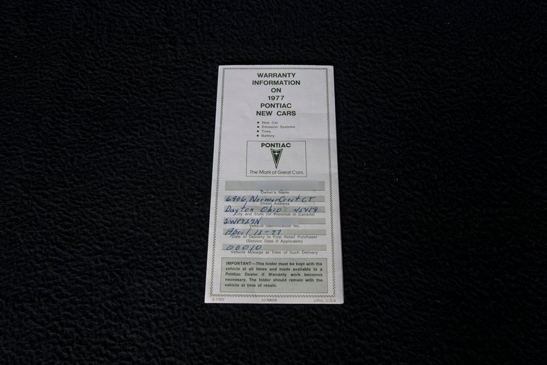 For Sale 1977 Pontiac Firebird