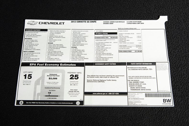 For Sale 2012 Chevrolet Corvette