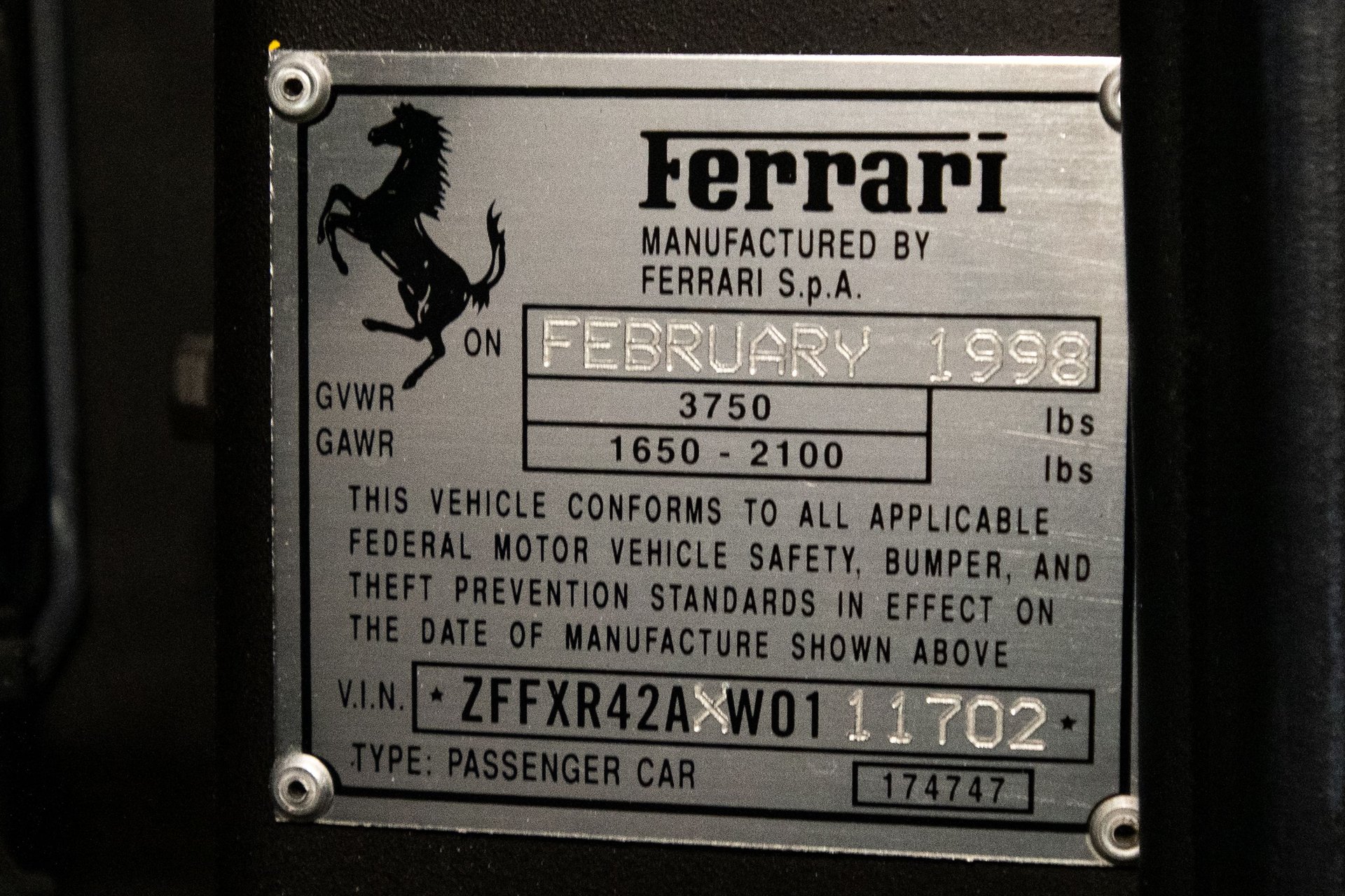 1998 ferrari f355 gts