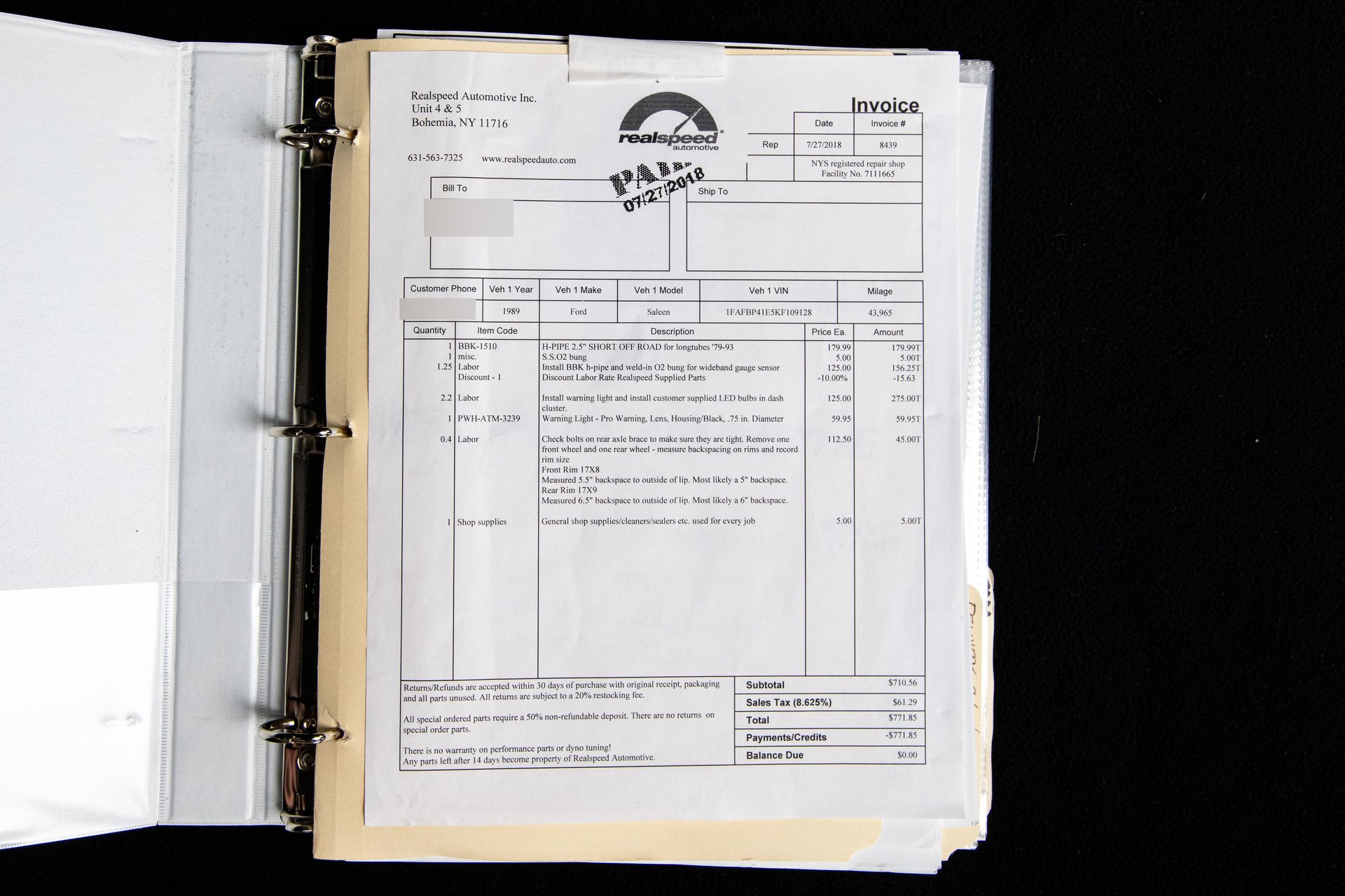 For Sale 1989 Ford Mustang Saleen S/C